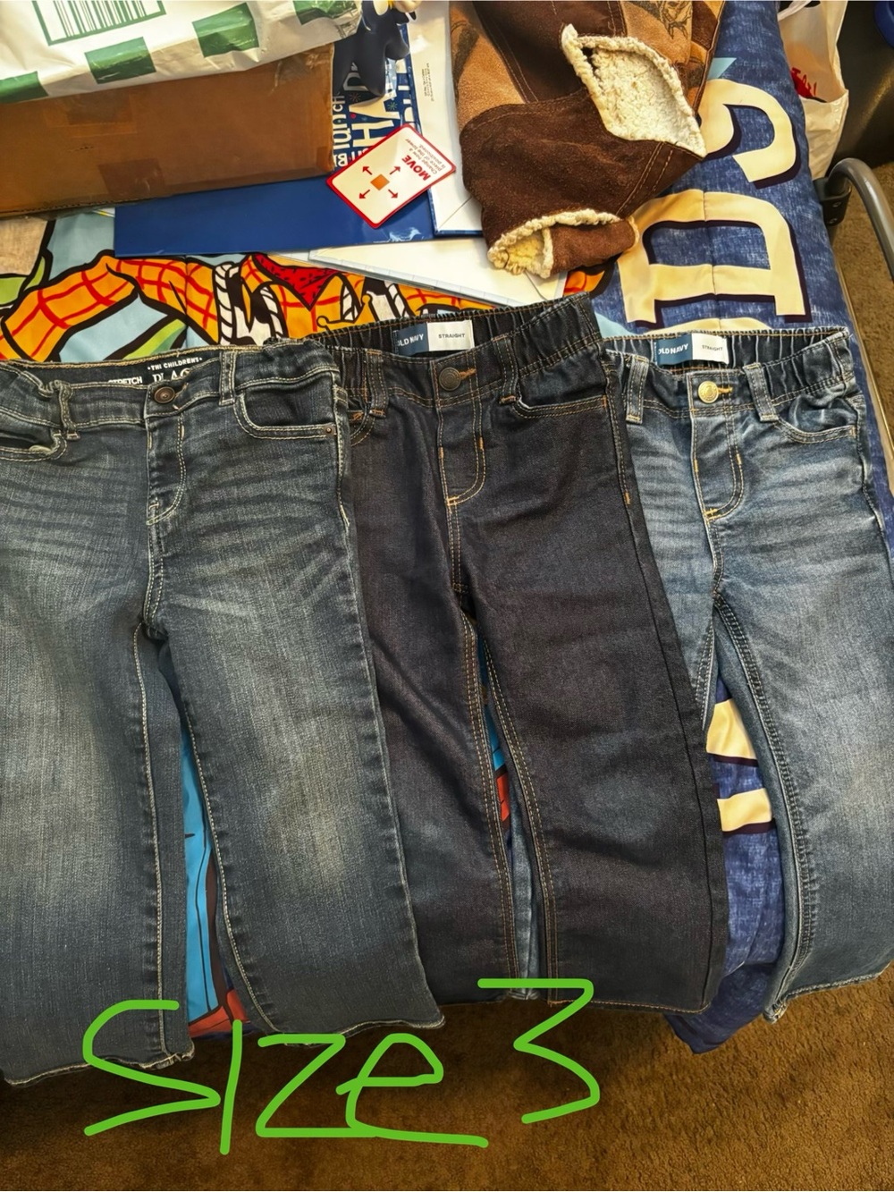 Old Navy Kids Jeans Trio - Light Blue, Medium Blue, Dark Blue